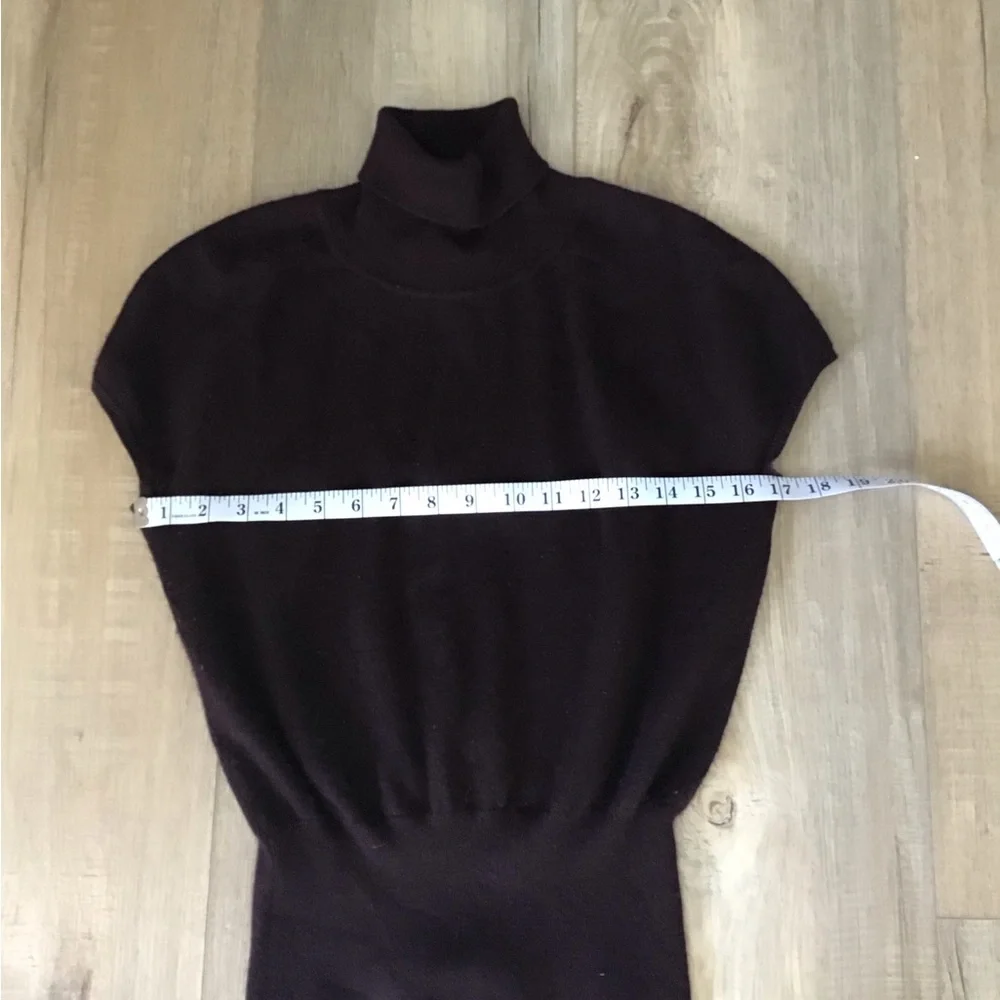LAUNDRY Sleeveless Turtleneck Womens‎ L Burgundy Silk Wool Spandex